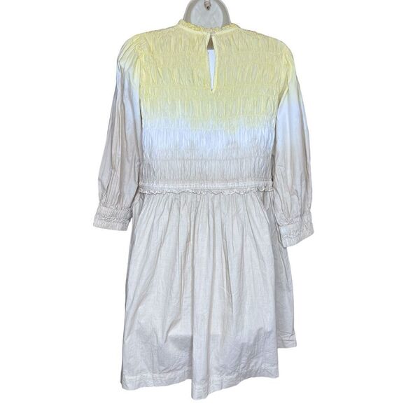 APIECE APART Aldea Smocked Mini Dress in Soft Dip Dye NWT Organic Cotton Size XS - Picture 9 of 11